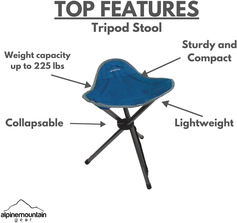 Alpine Mountain Gear Tripod Stool Camp Chair