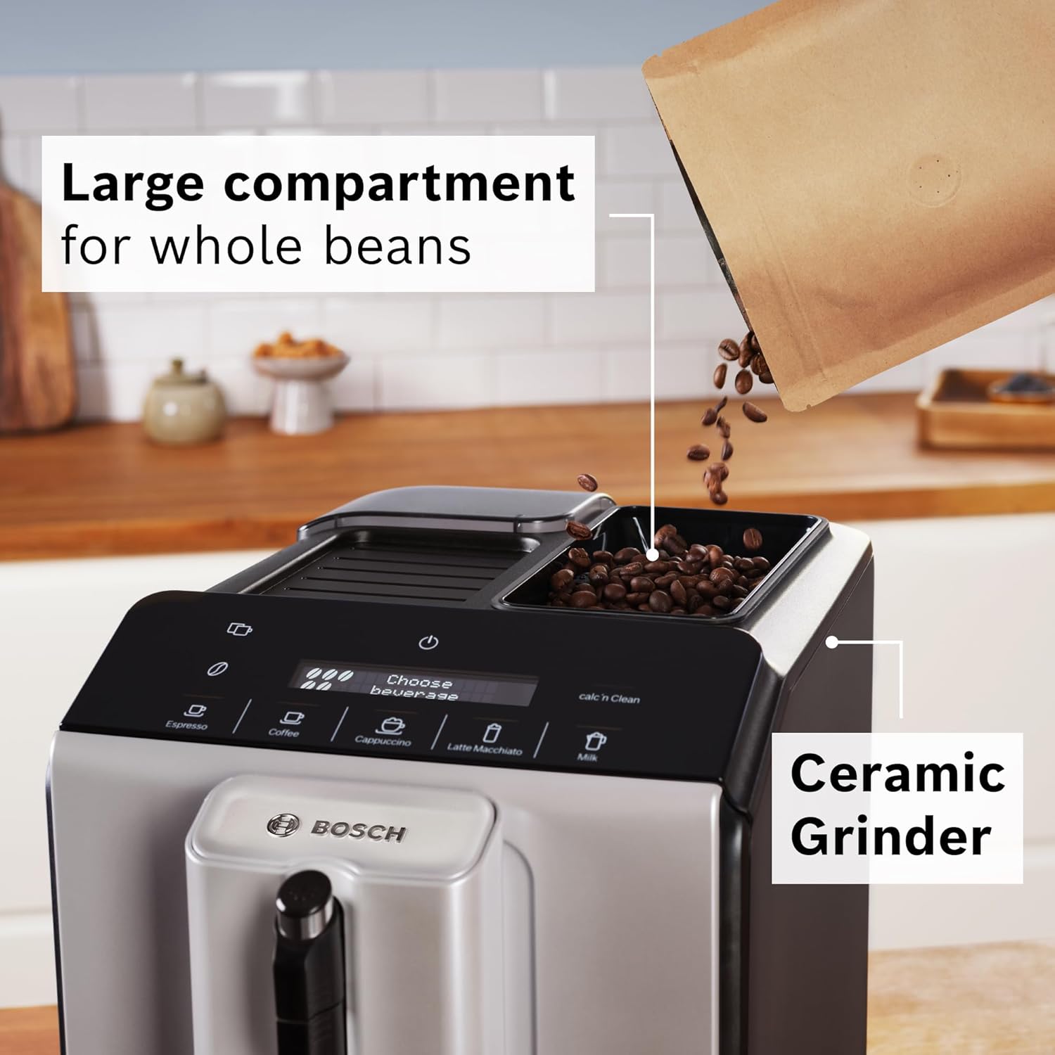 Bosch 300 Series Fully Automatic Espresso Machine - Silver - Image 5