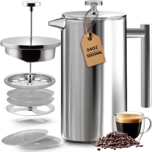 Utopia Kitchen Stainless Steel French Press Coffee Maker