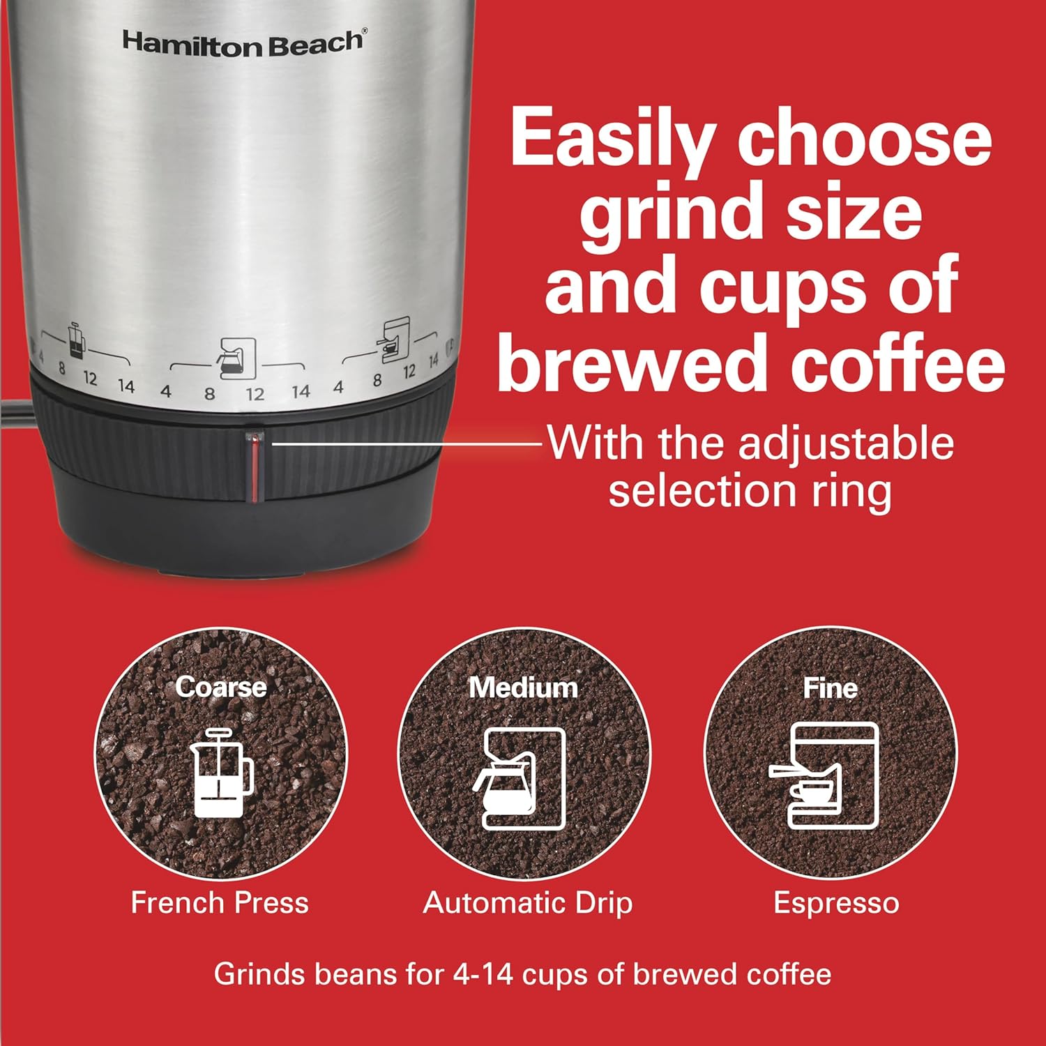 Hamilton Beach Custom Grind Electric Coffee Grinder