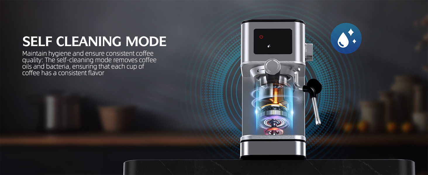 QJA Espresso Machine with Milk Frother