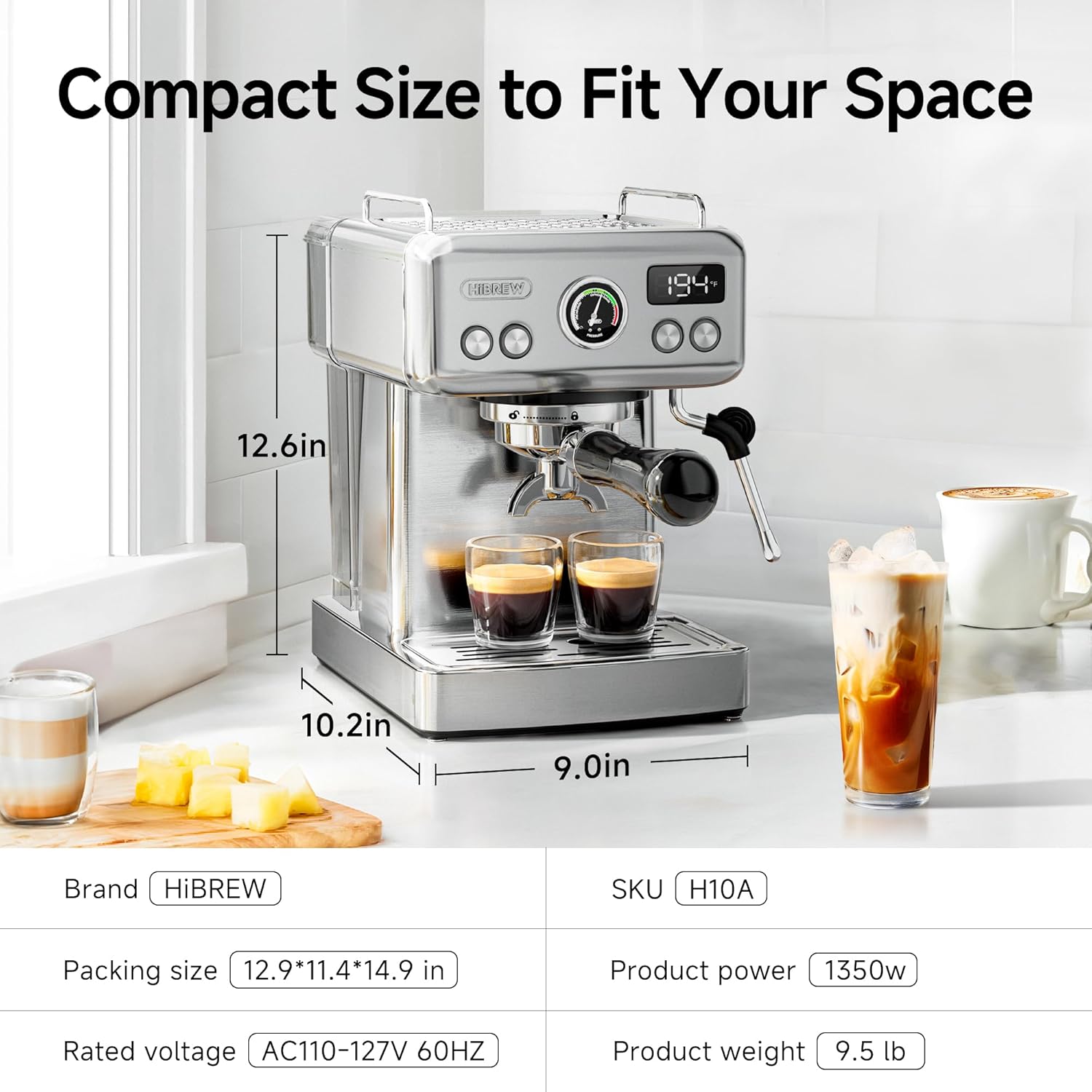 HIBREW H10A - 58mm Espresso Machine