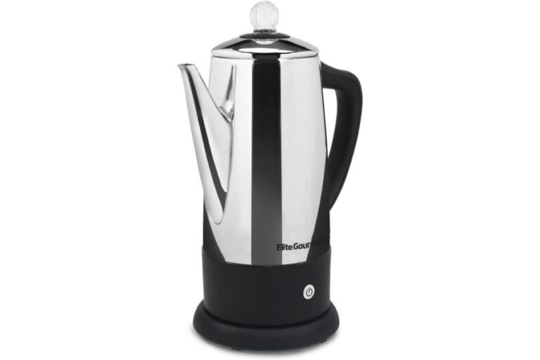 Elite Gourmet EC812 Electric 12-Cup Coffee Percolator with Keep Warm, Clear Brew Progress Knob Cool-Touch Handle