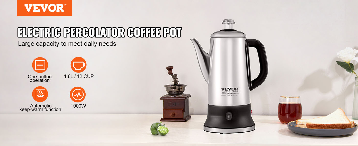 VEVOR Electric Percolator Coffee Pot