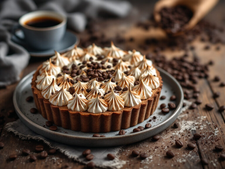florentine chocolate tart with coffee meringue recipe