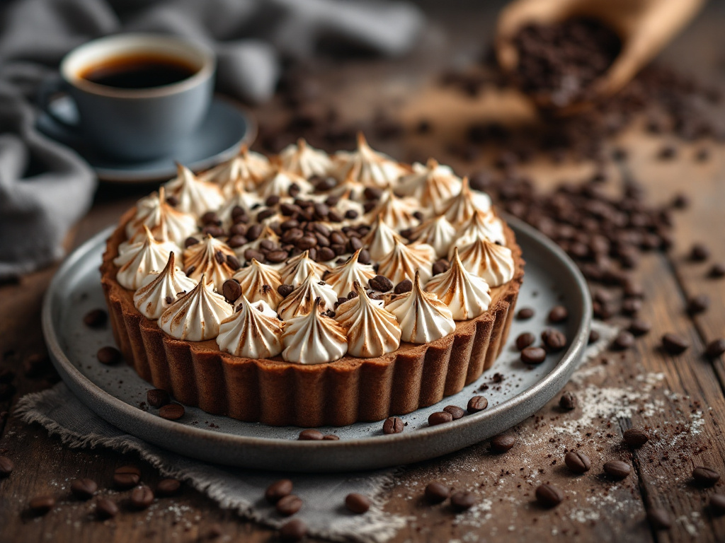 florentine chocolate tart with coffee meringue recipe