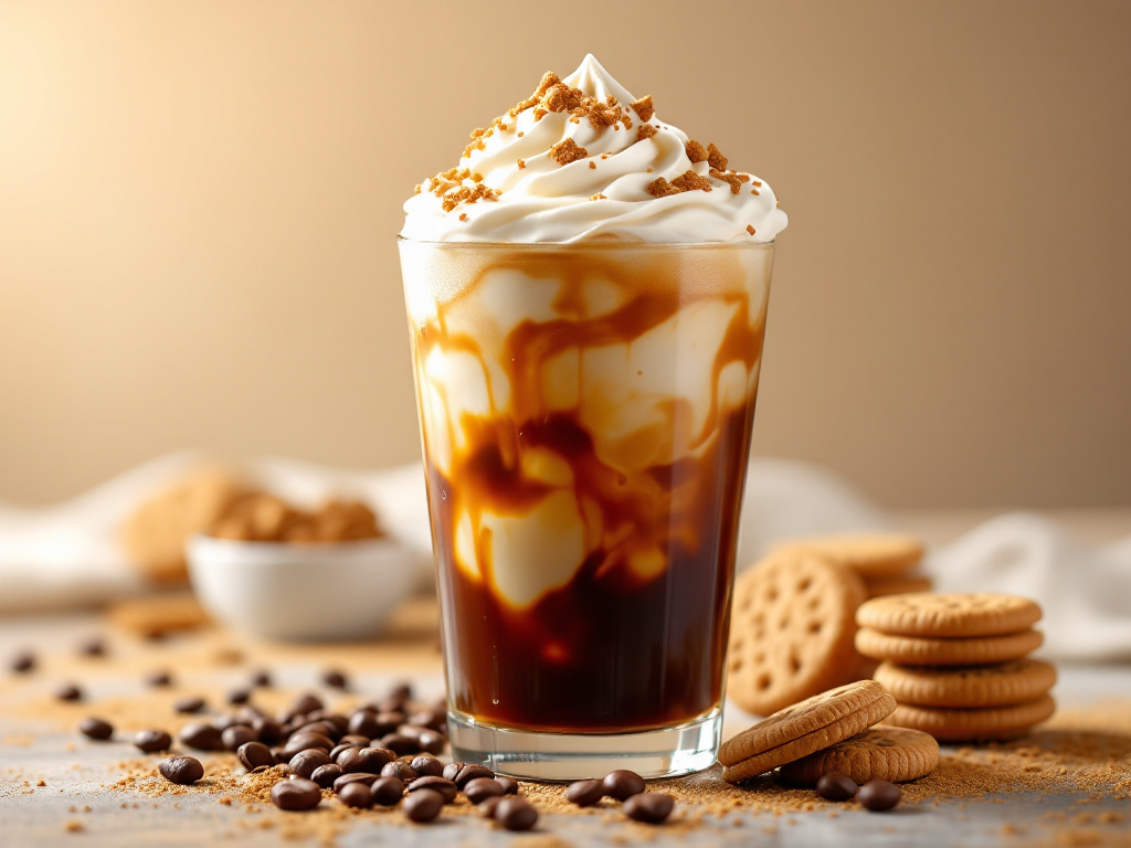 iced coffee with whipped biscoff cream recipe