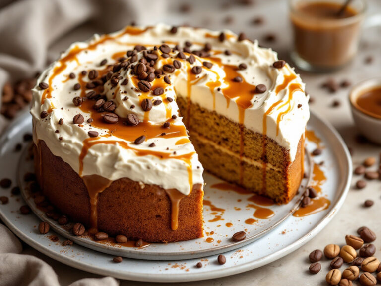 hazelnut cake with whipped ricotta and coffee caramel recipe