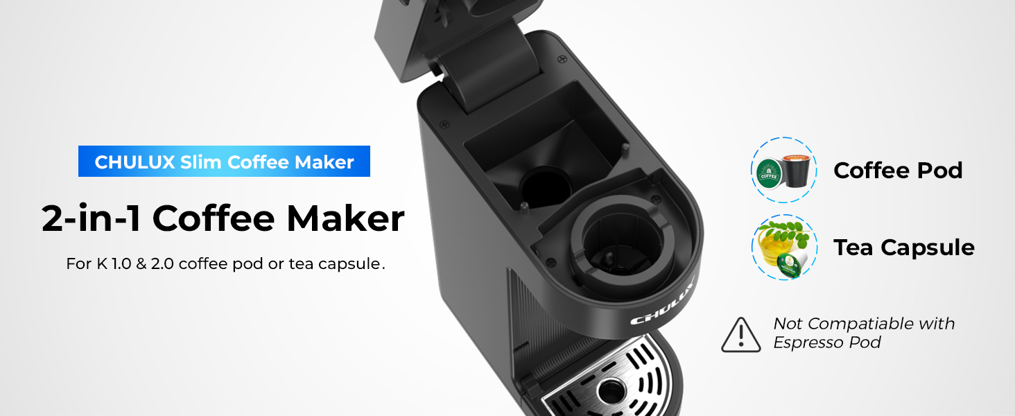 CHULUX Slim Single Serve Coffee Maker