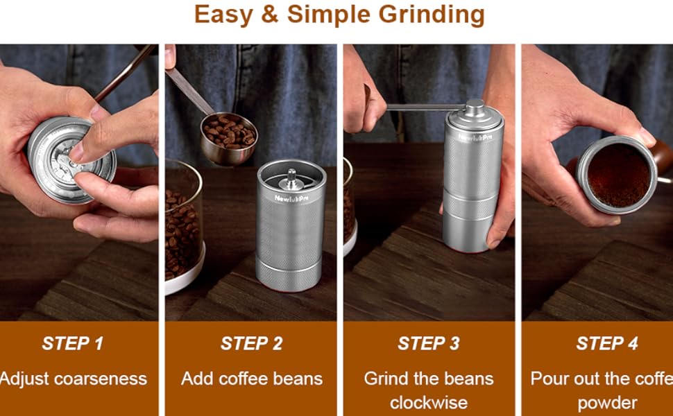 NewlukPro M6 Manual Coffee Grinder