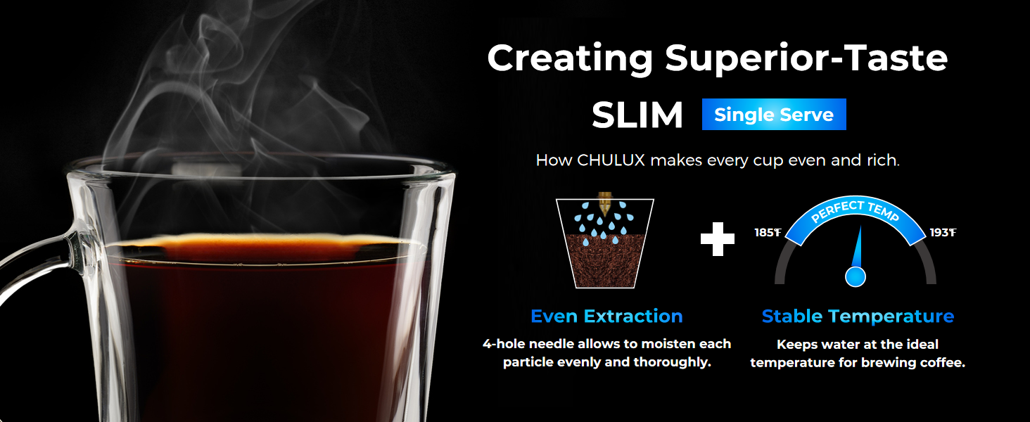 CHULUX Slim Single Serve Coffee Maker