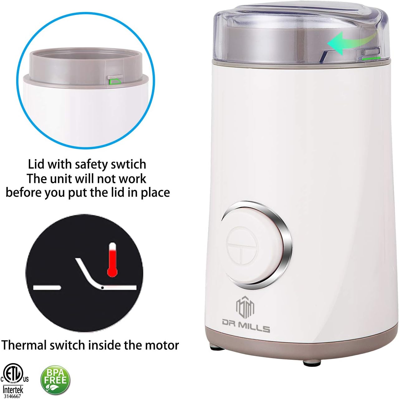 DR MILLS DM-7441 Electric Coffee and Spice Grinder