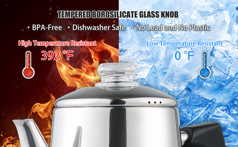 APOXCON Electric Coffee Percolator 12-Cup Stainless Steel