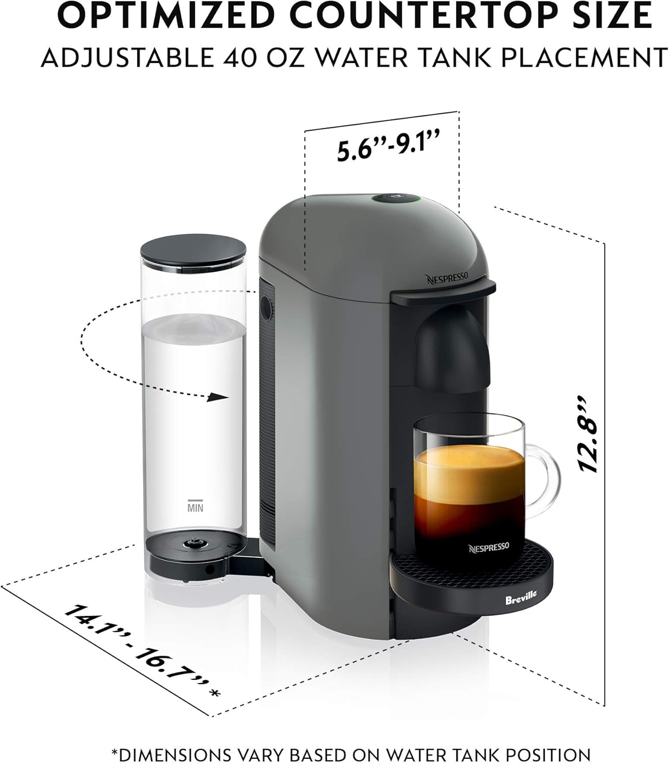 Nespresso VertuoPlus Coffee and Espresso Machine by Breville