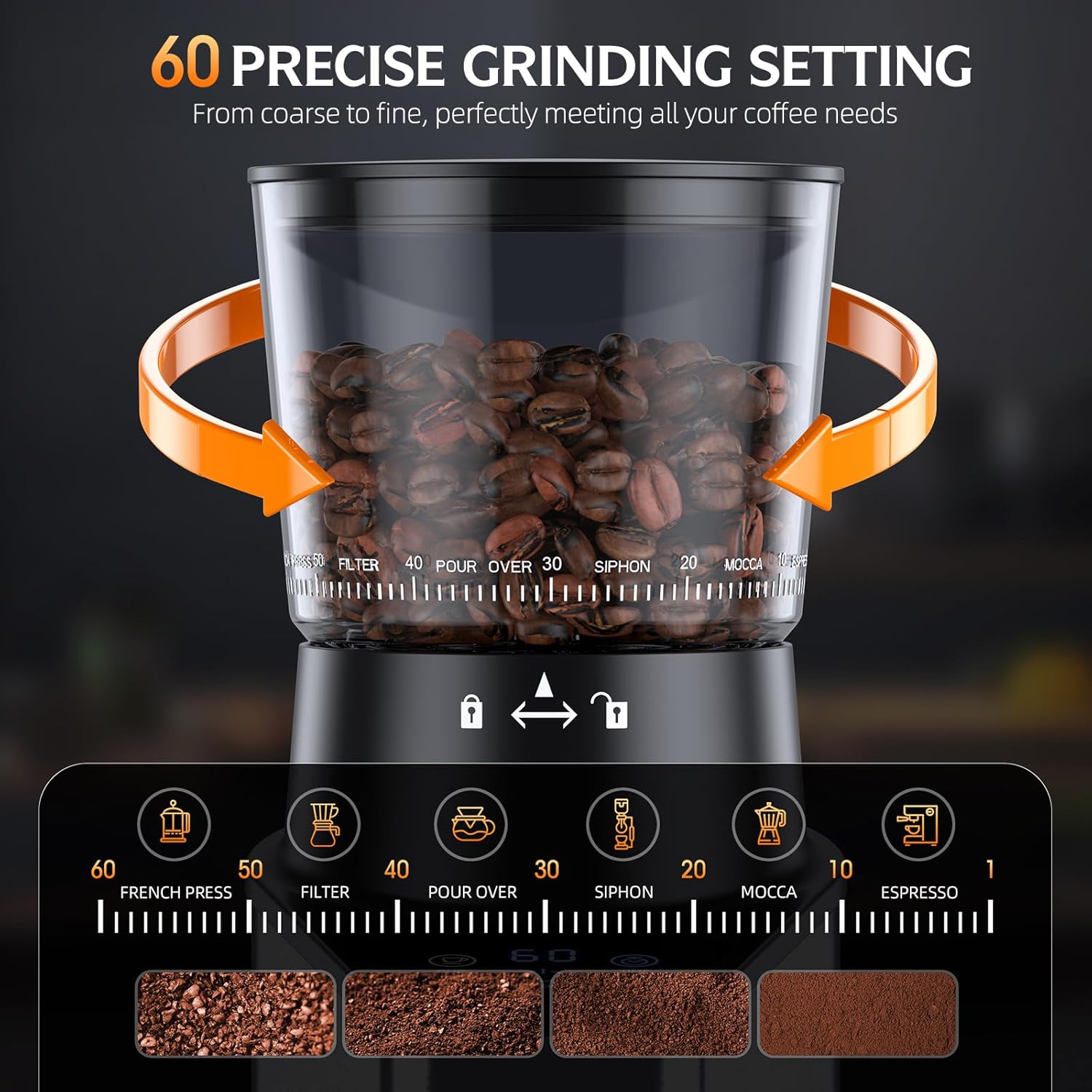 QJA Burr Coffee Grinder Electric