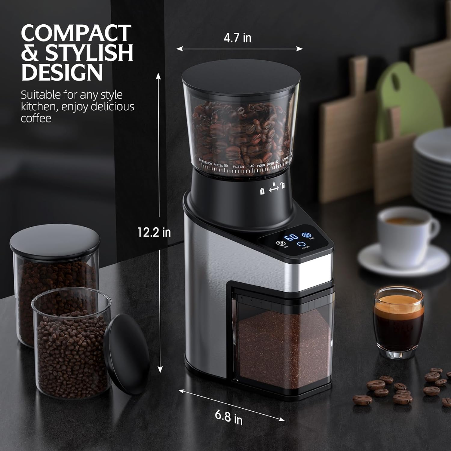 QJA Burr Coffee Grinder Electric