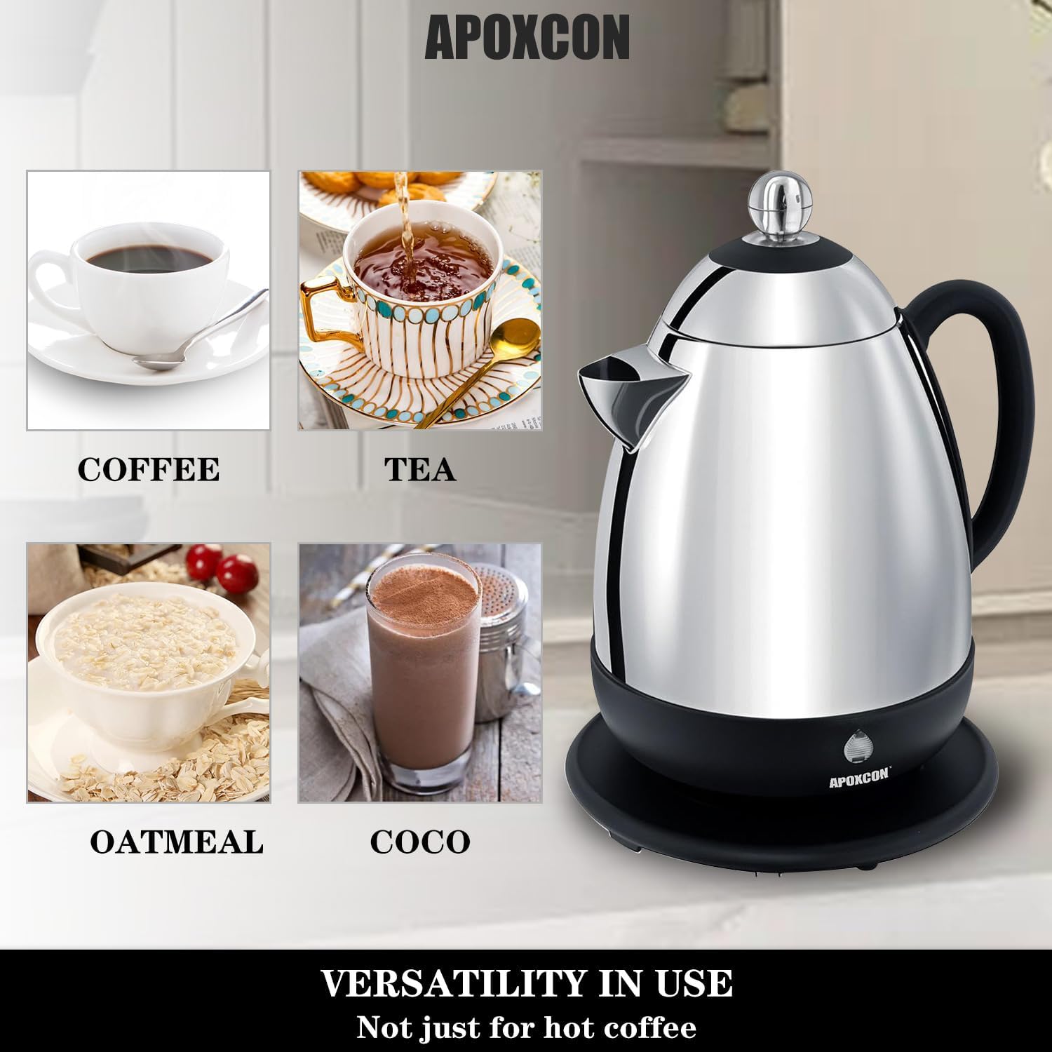 APOXCON Electric Coffee Percolator 10-Cup Stainless Steel Coffee Maker - Image 4