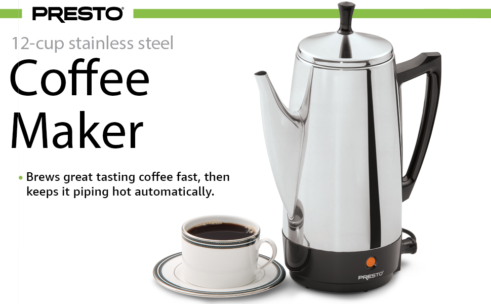 Presto 12-Cup Stainless Steel Coffee Percolator