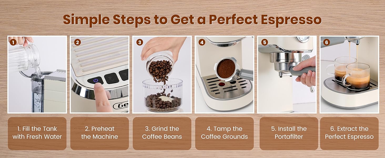 Gevi Espresso Machine 20 Bar with Grinder