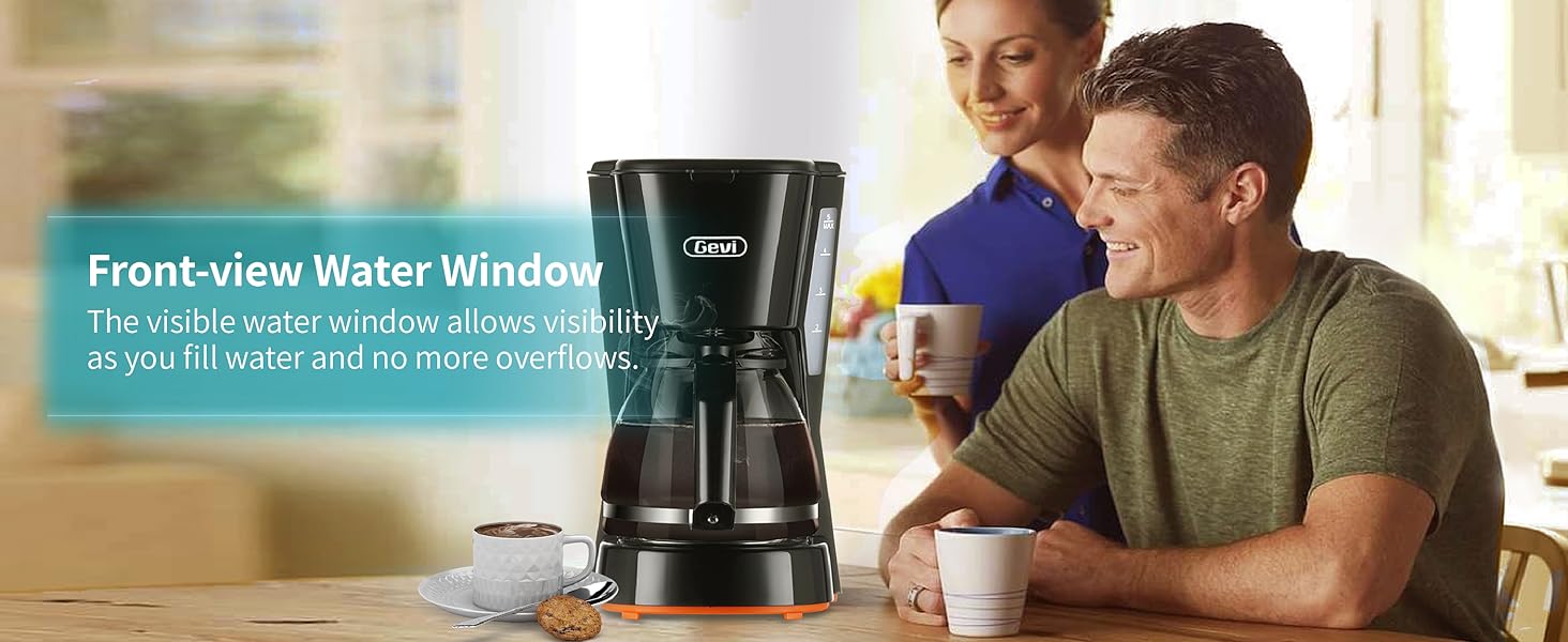 Gevi 5-Cup Compact Coffee Maker