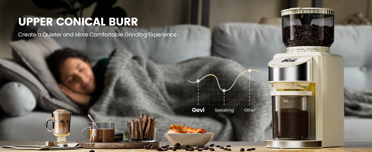 Gevi Electric Burr Coffee Grinder – 35 Settings for Espresso