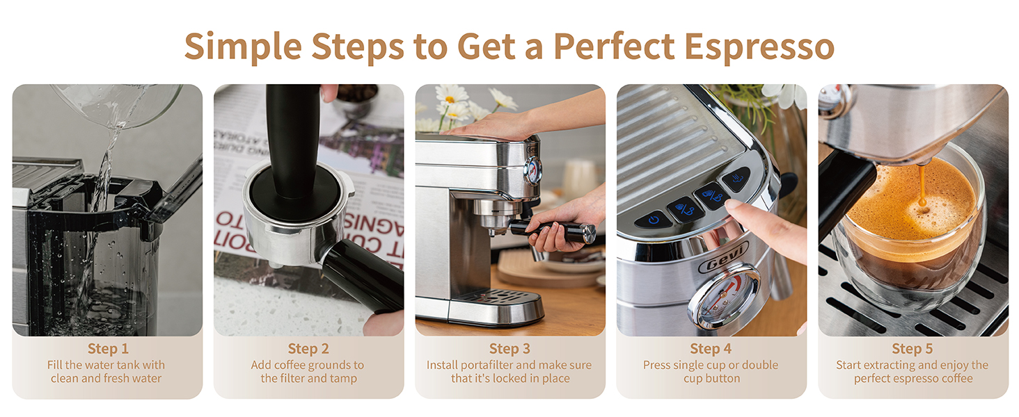 Gevi Expresso Machine 20 Bar with Auto Milk Frother