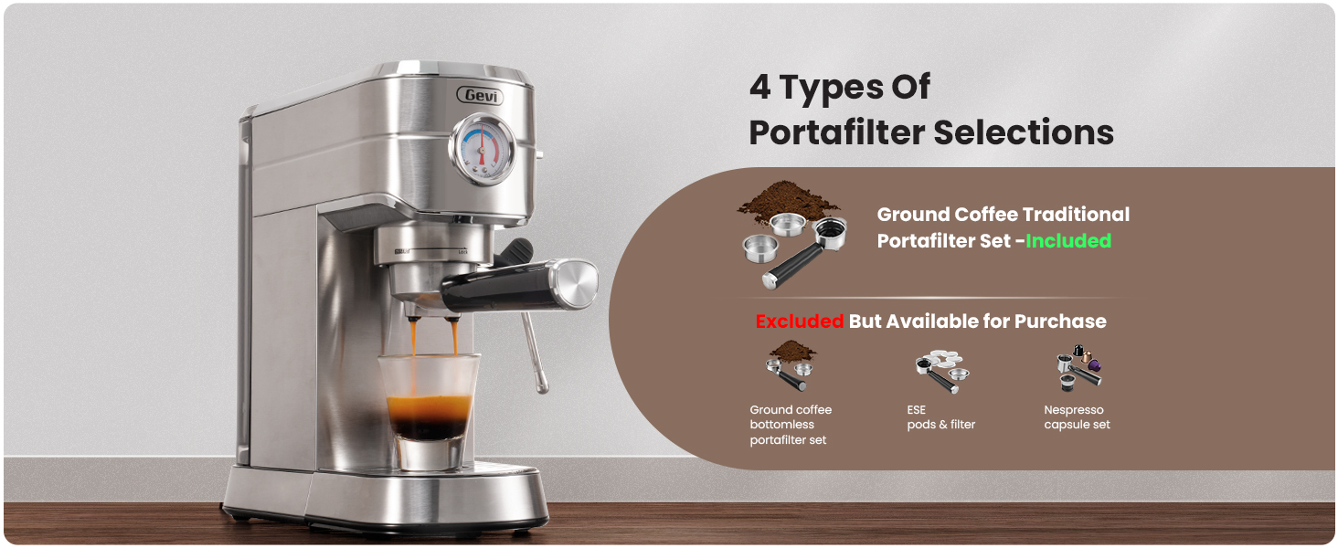 Gevi Commercial 20-Bar Professional Espresso Machine