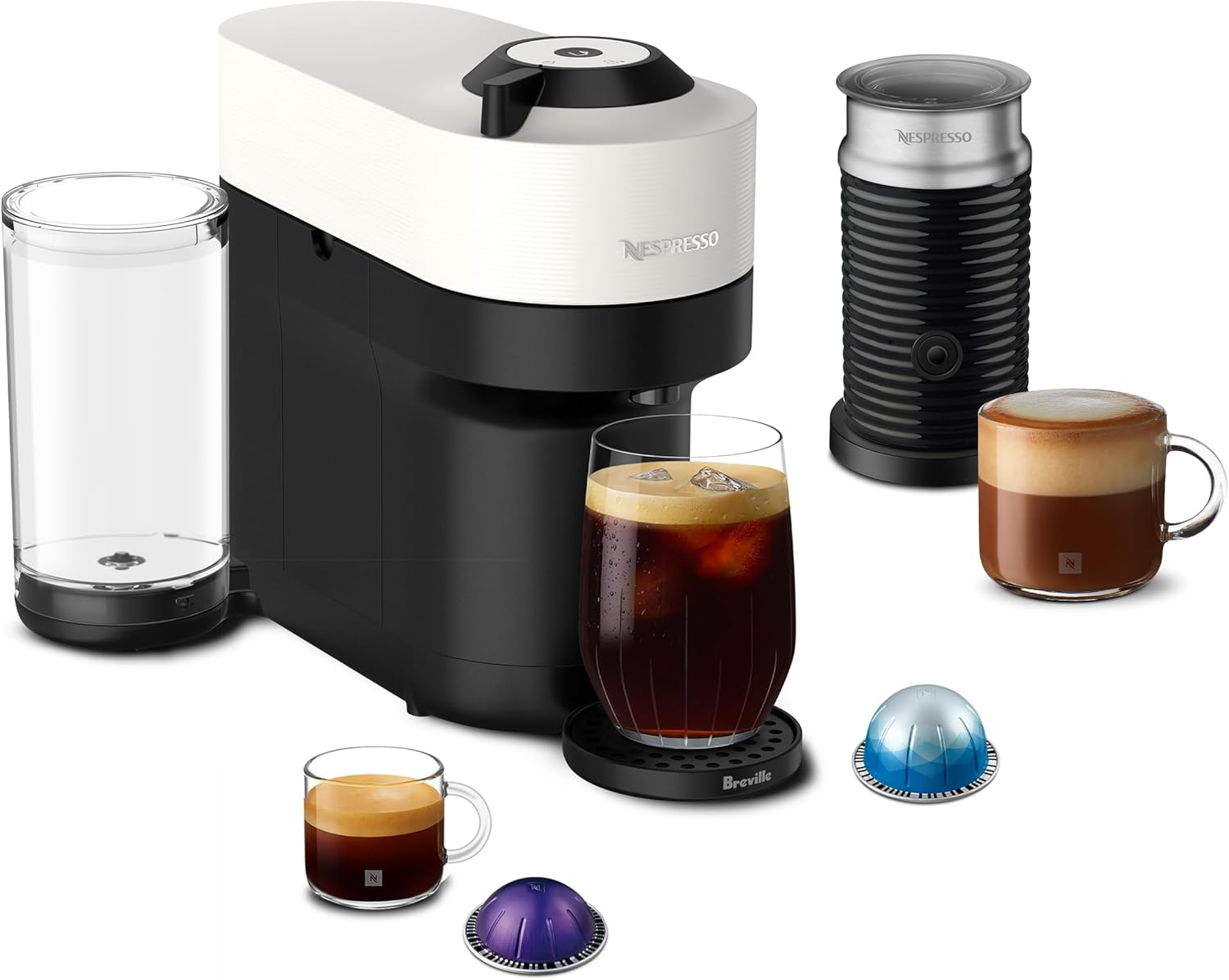 Nespresso Vertuo Pop+ Coffee and Espresso Maker by Breville and Nespresso Aeroccino3 Milk Frother
