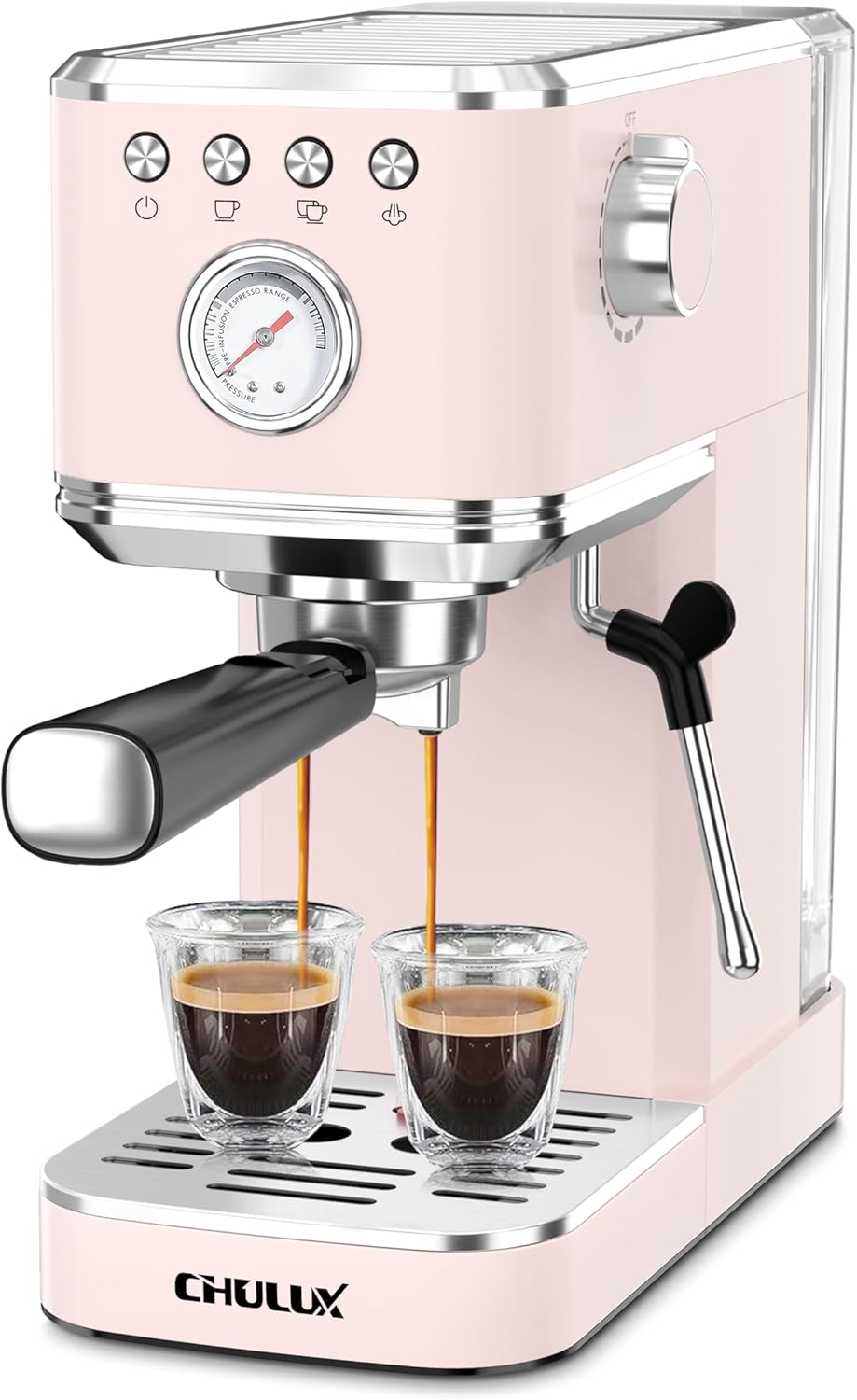 CHULUX Slim Espresso Machine with Milk Frother Steam Wand