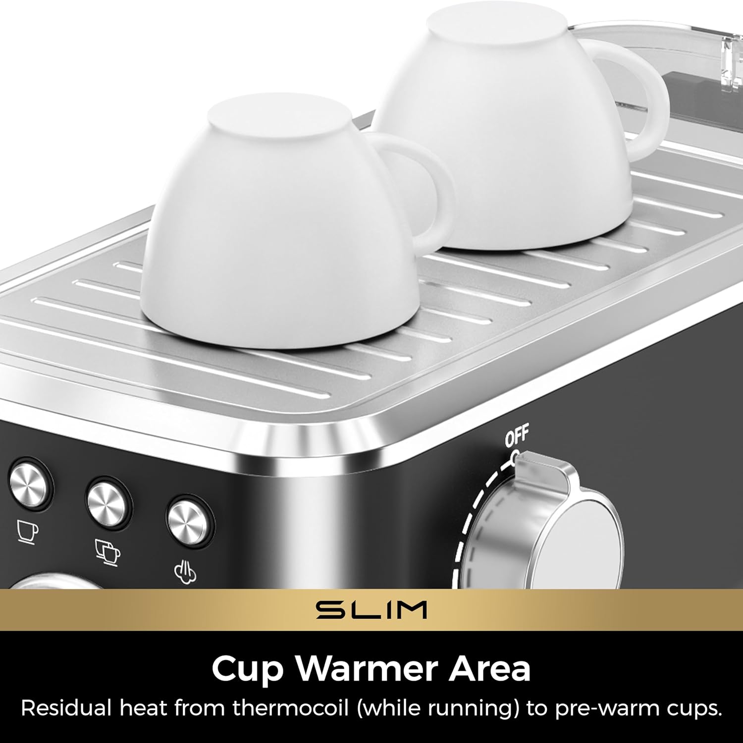 CHULUX Slim Espresso Machine with Milk Frother Steam Wand