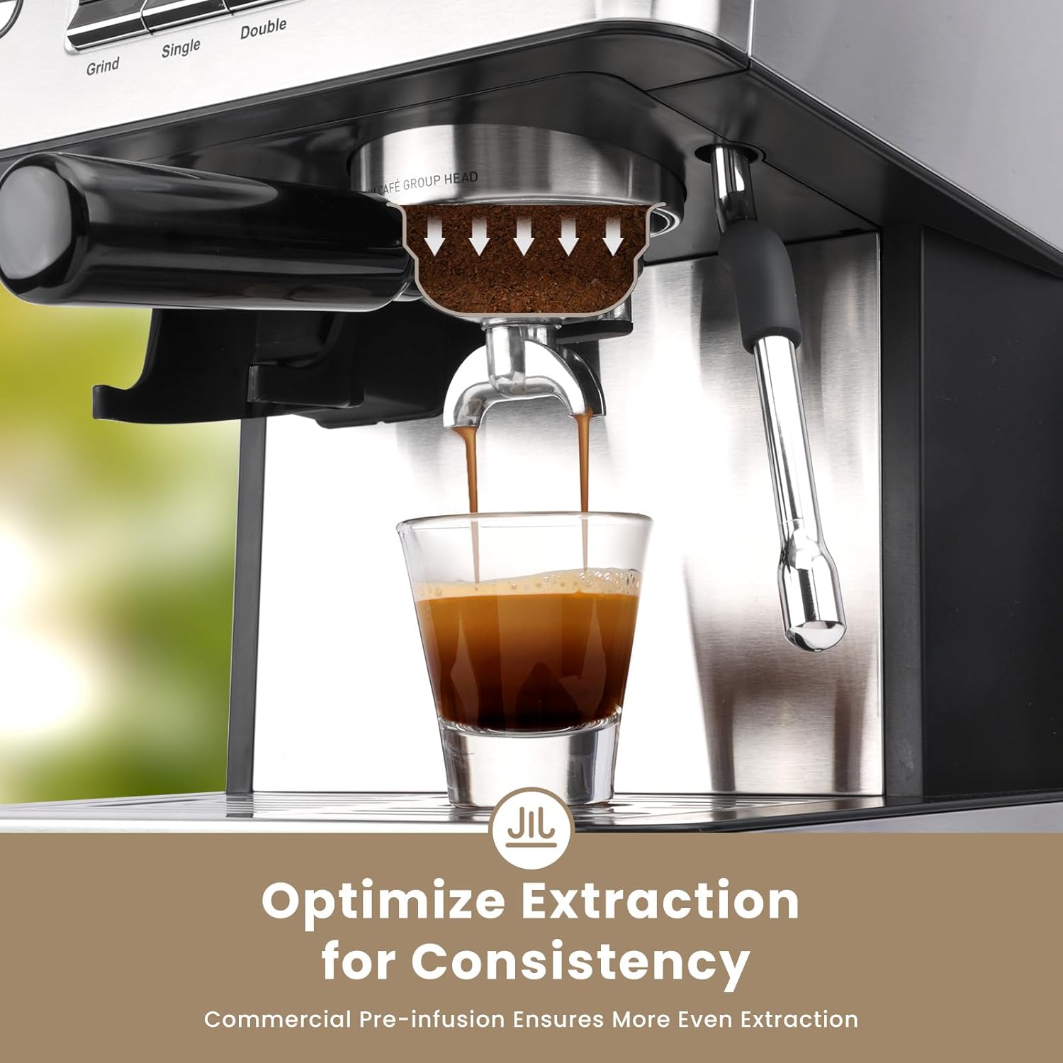 Gevi Espresso Machine with Grinder & Milk Frother, 20 Bar Professional Coffee Maker