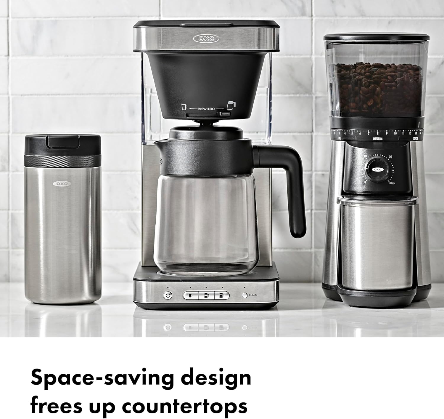 OXO Brew 8-Cup Coffee Maker with Podless Single-Serve Function and Glass Carafe