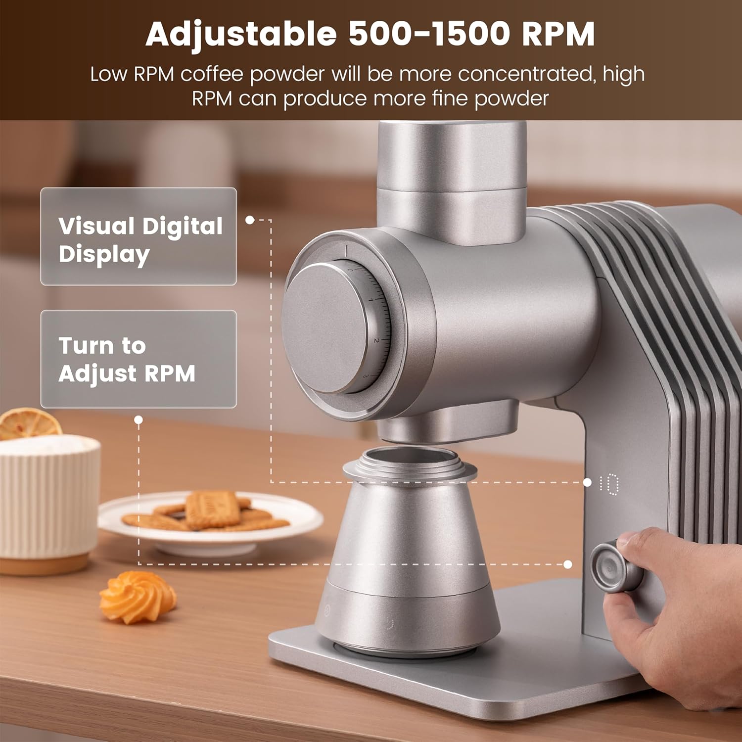 Gevi VelPro 400 Single Dose Espresso Grinder with Variable Speed