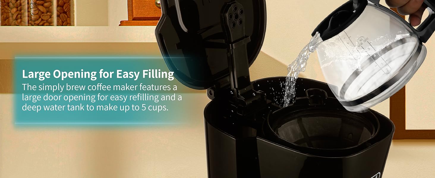 Gevi 5-Cup Compact Coffee Maker