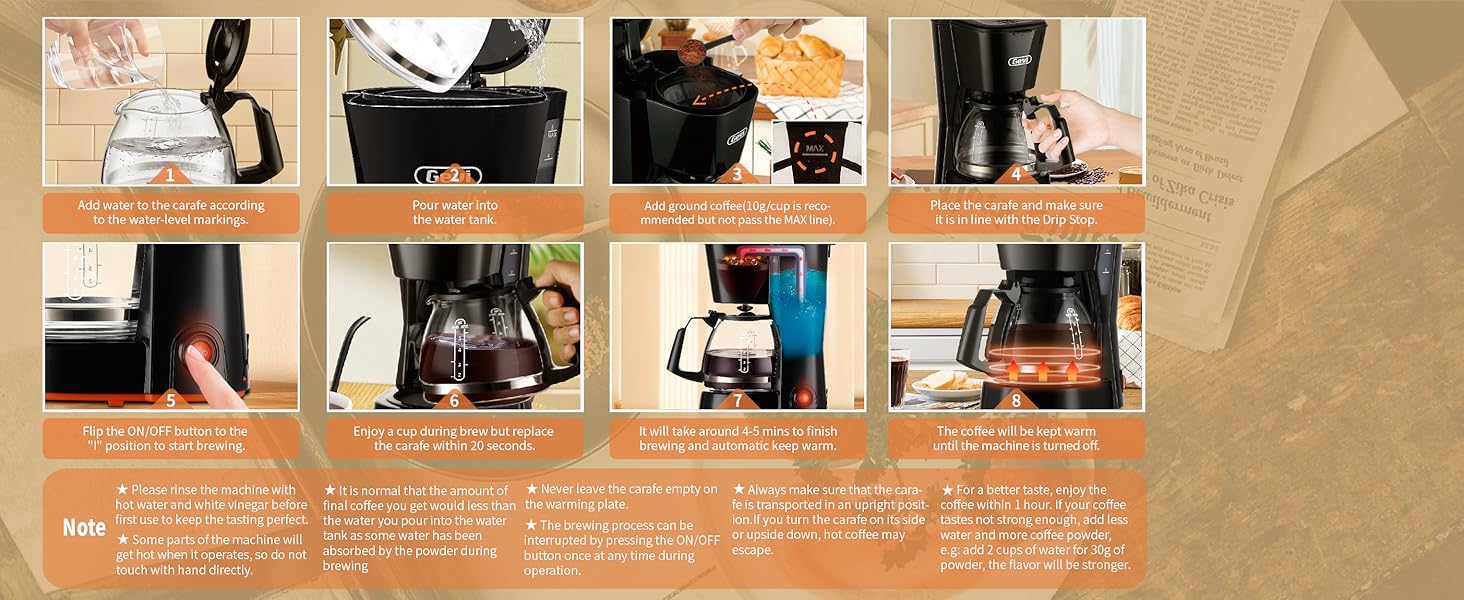 Gevi 5-Cup Compact Coffee Maker