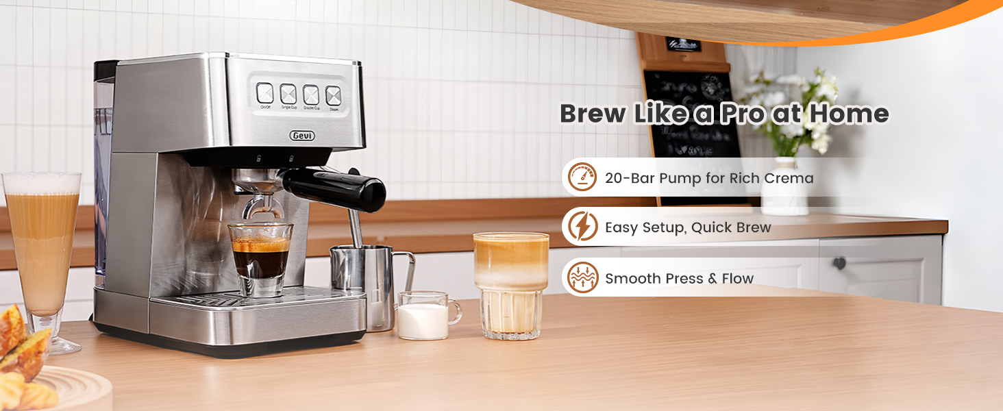 Gevi Espresso Machine with 58mm Professional Portafilter