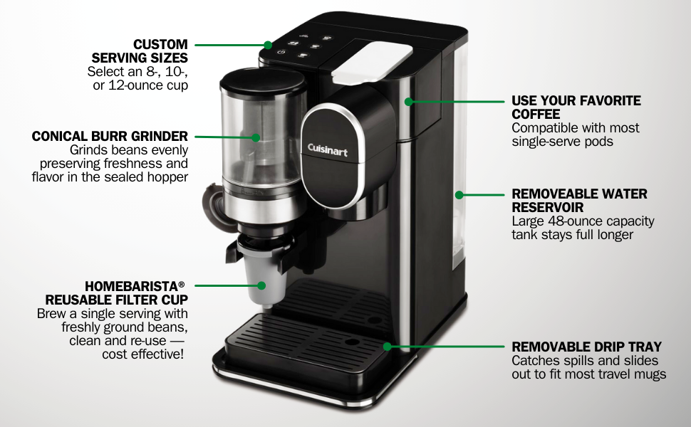Cuisinart Single-Serve Coffee Maker + Coffee Grinder