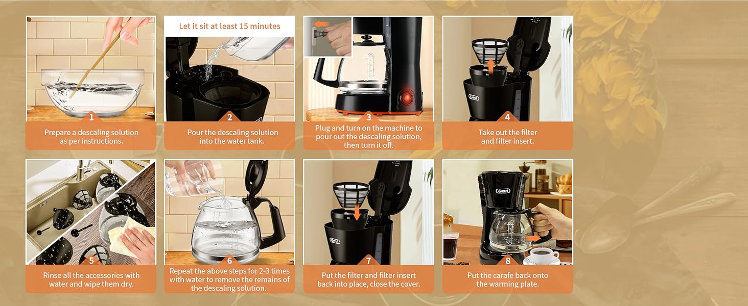 Gevi 5-Cup Compact Coffee Maker