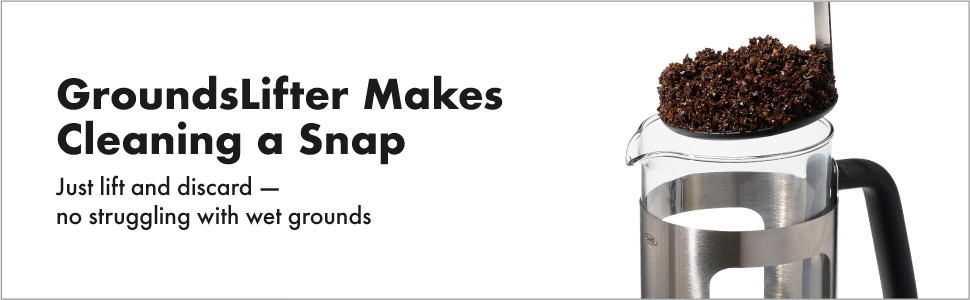 OXO Brew Stainless Steel French Press Coffee Maker – 32oz