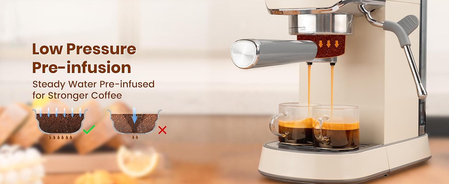 Gevi Espresso Machine 20 Bar with Grinder