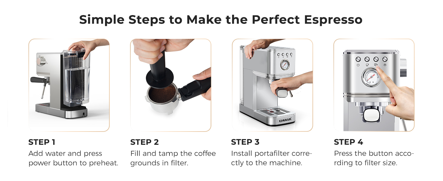 CHULUX Kom-Pro Espresso Machine 20 Bar