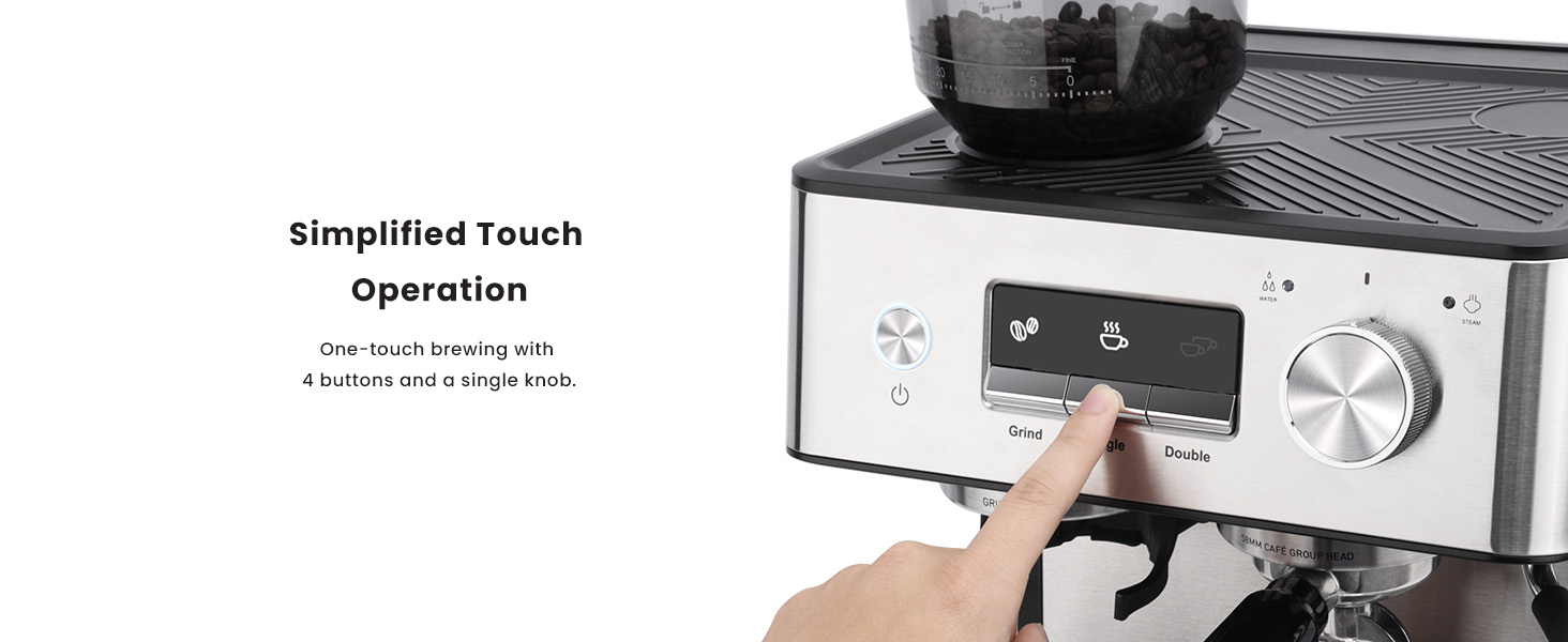 Gevi Espresso Machine with Grinder & Milk Frother