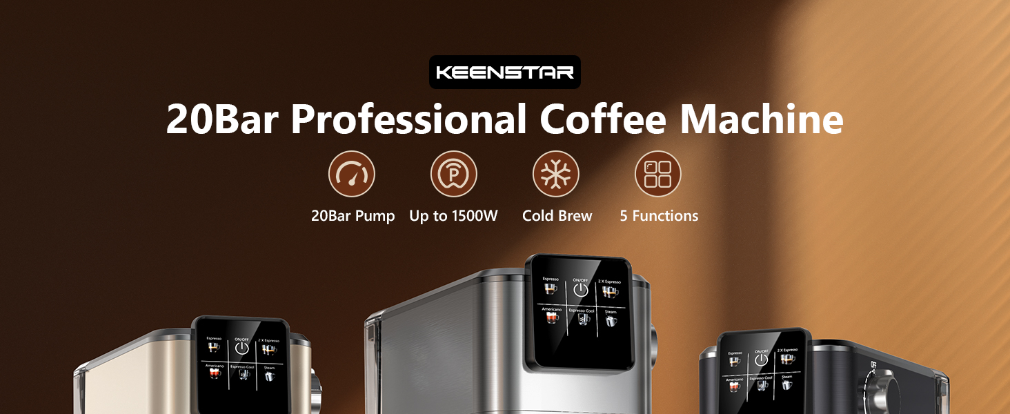 KEENSTAR 20-Bar Espresso Machine with Milk Frother