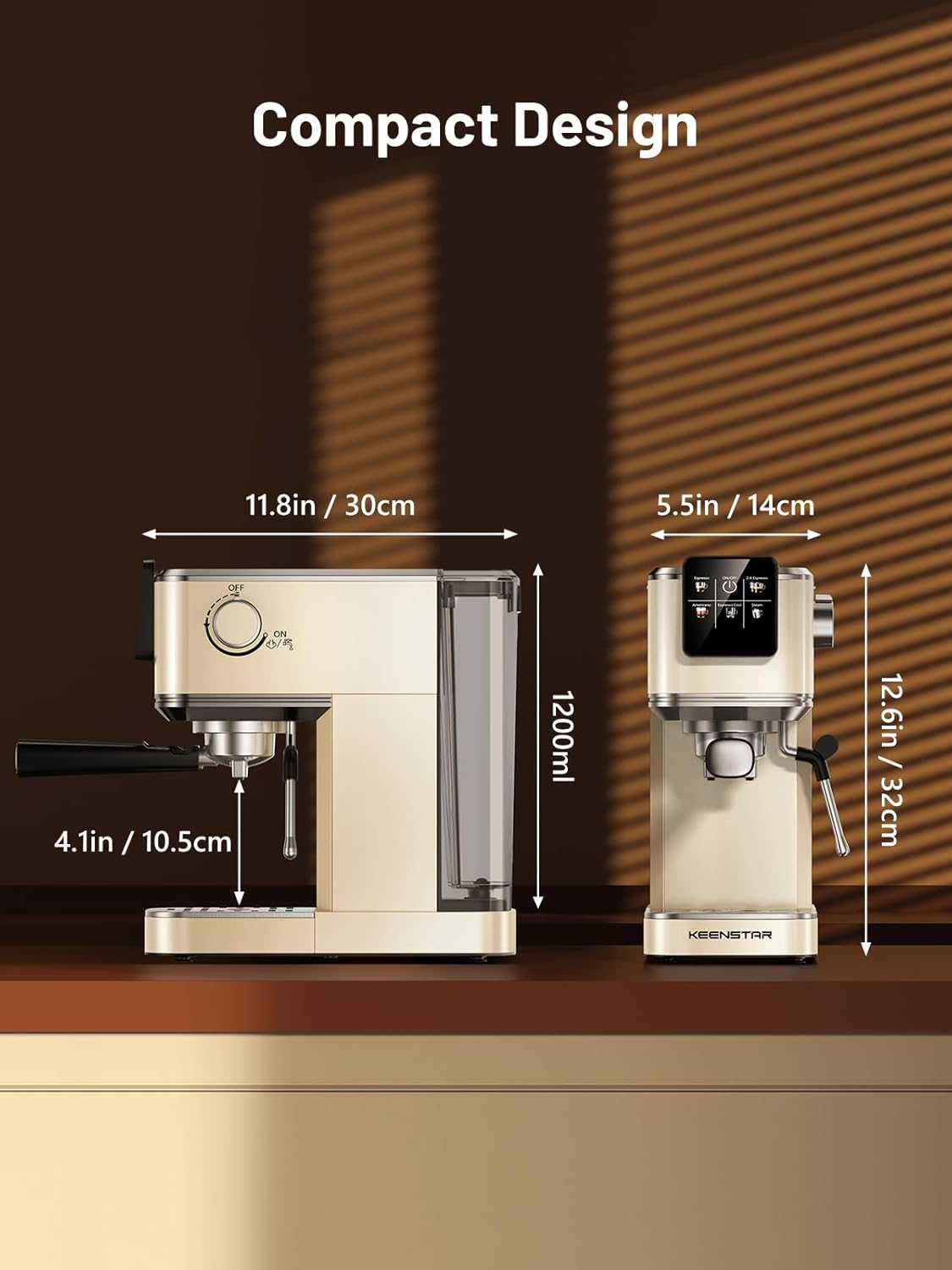 KEENSTAR 20-Bar Espresso Machine with Milk Frother