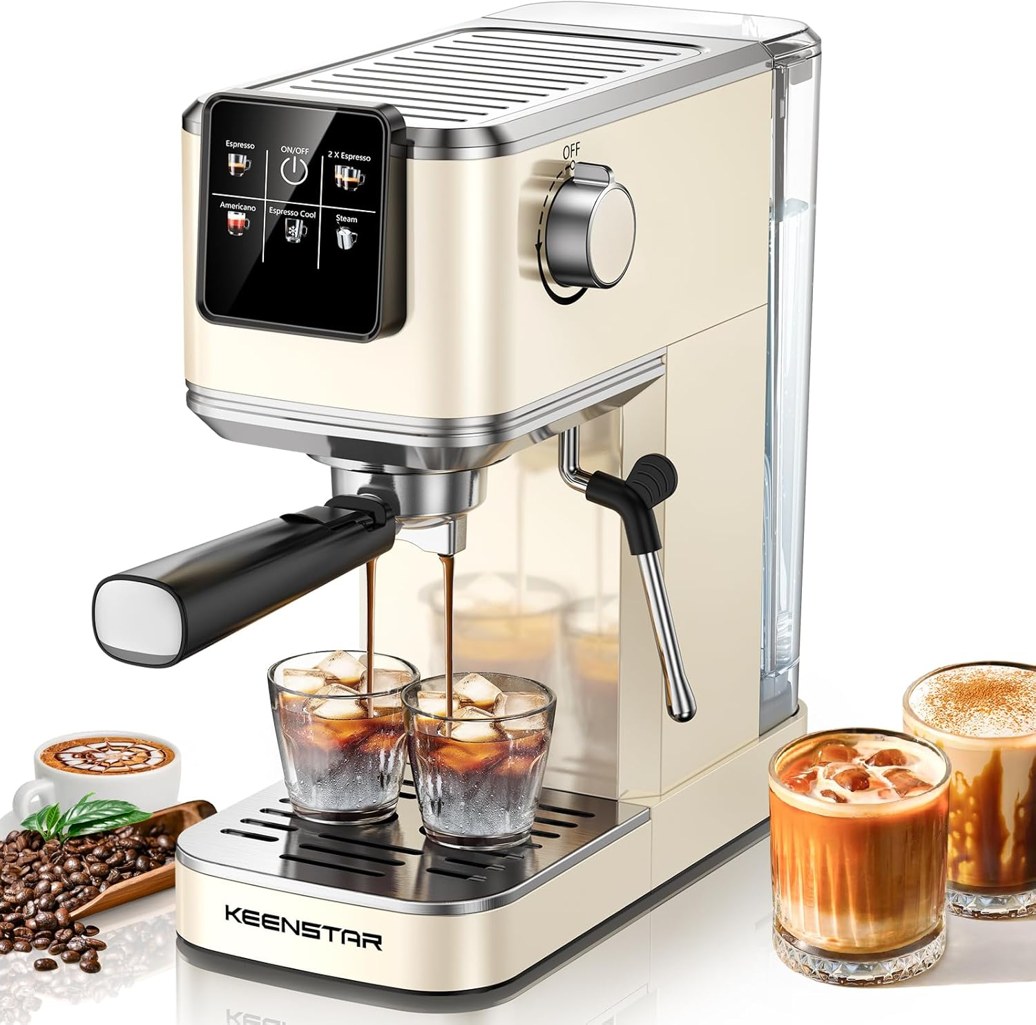 KEENSTAR 20-Bar Espresso Machine with Milk Frother