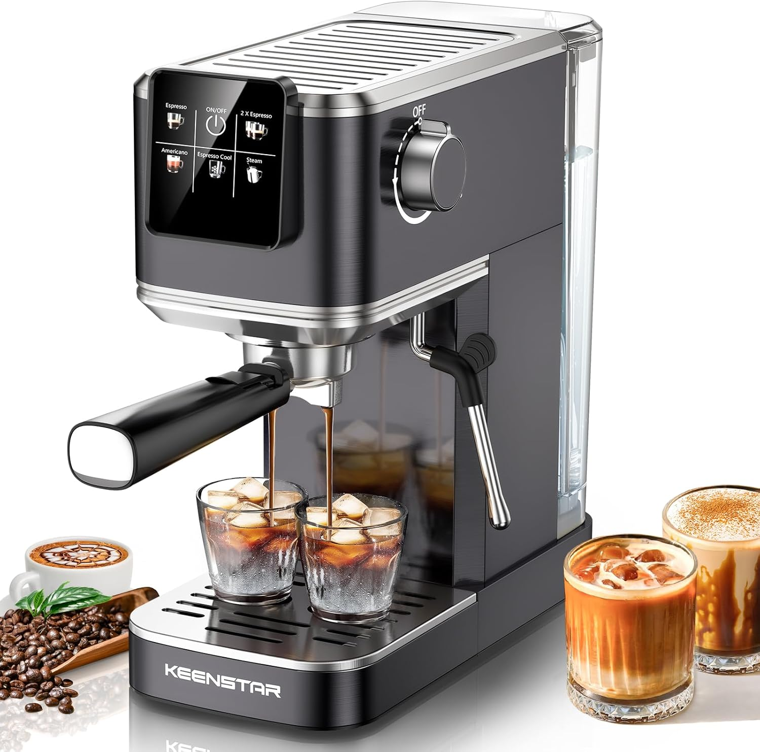 KEENSTAR 20-Bar Espresso Machine with Milk Frother