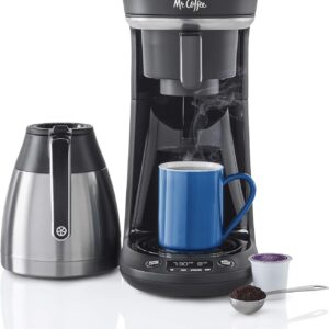 Mr. Coffee Programmable Coffee Machine – 10 Cup & Single Serve Combo
