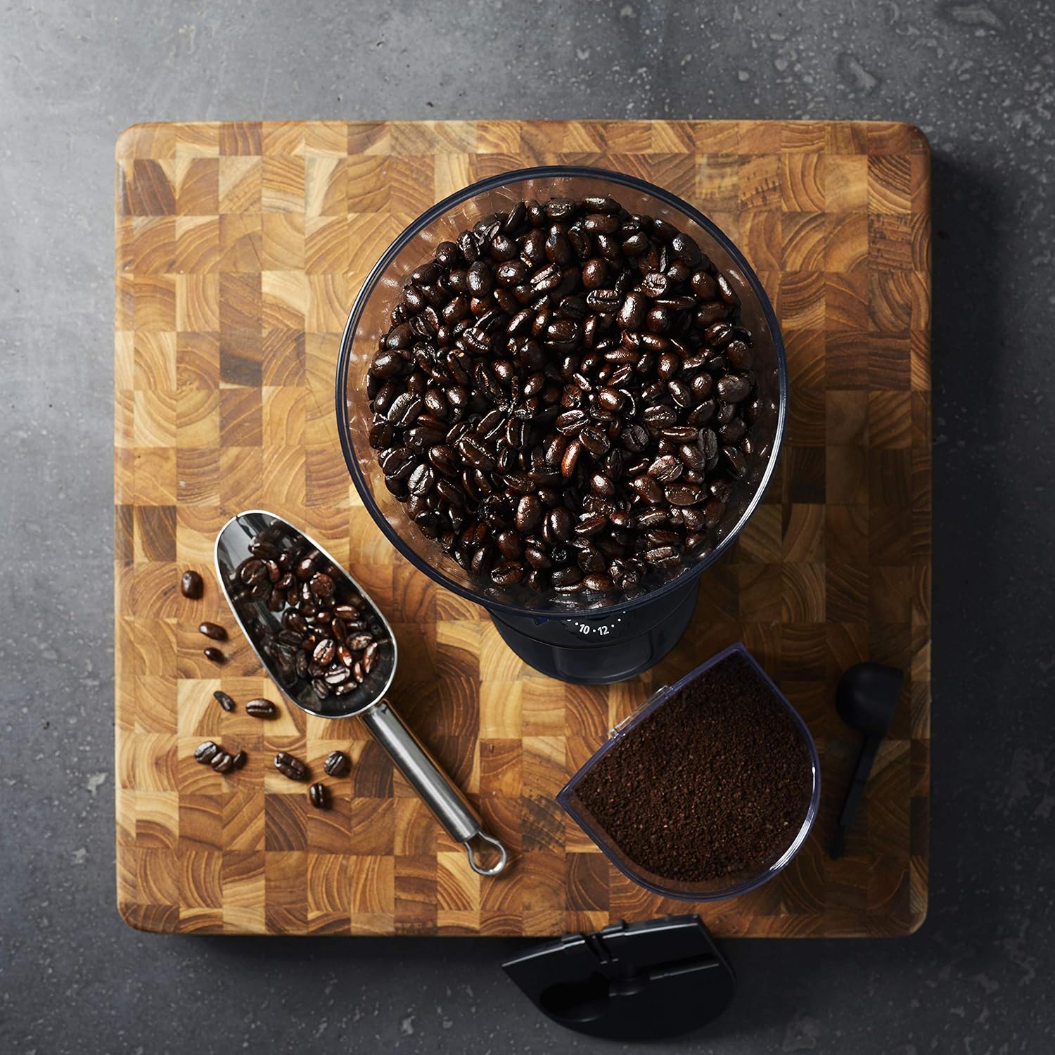 Mr. Coffee Automatic Burr Mill Coffee Grinder with 18 Custom Grinders Silver