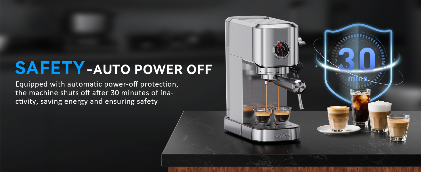 XIXUBX 20-Bar Stainless Steel Espresso Machine with Milk Frother