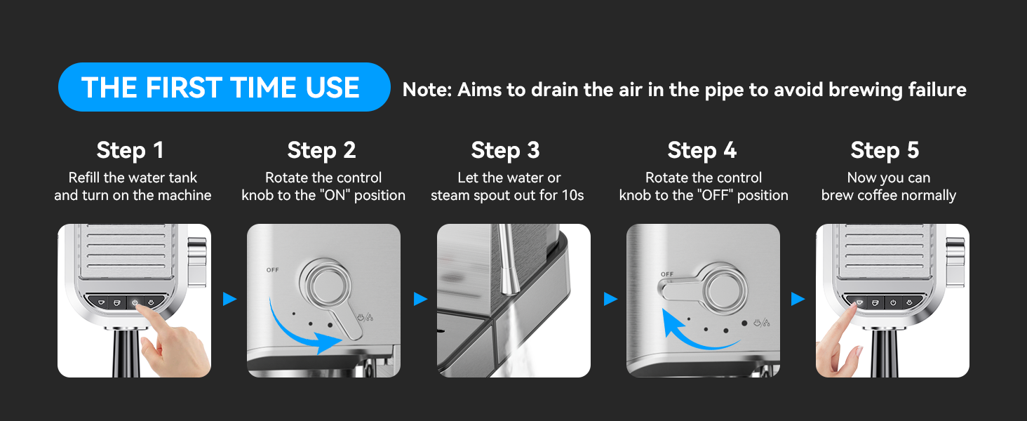 XIXUBX 20-Bar Stainless Steel Espresso Machine with Milk Frother